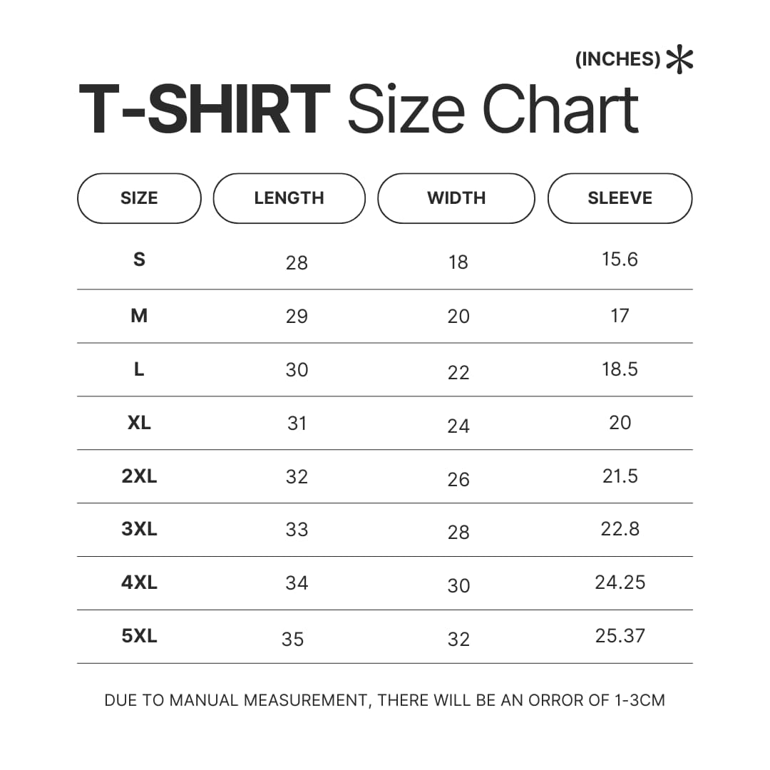 T shirt Size Chart - SmartLess Podcast Store