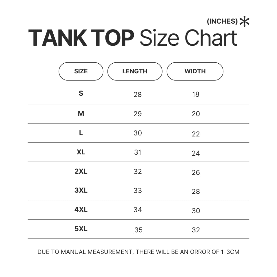 Tank Top Size Chart - SmartLess Podcast Store